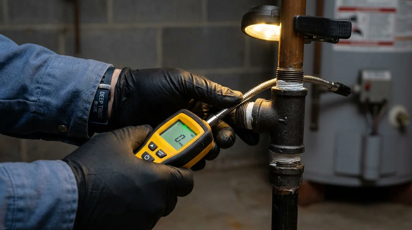 Gas leak detection with electronic sniffer by Johns Plumbing LLC in Owens Cross Roads
