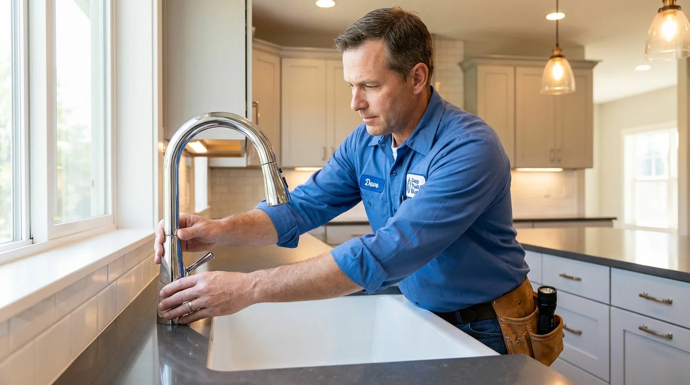 Kitchen faucet installation by Johns Plumbing LLC in Owens Cross Roads